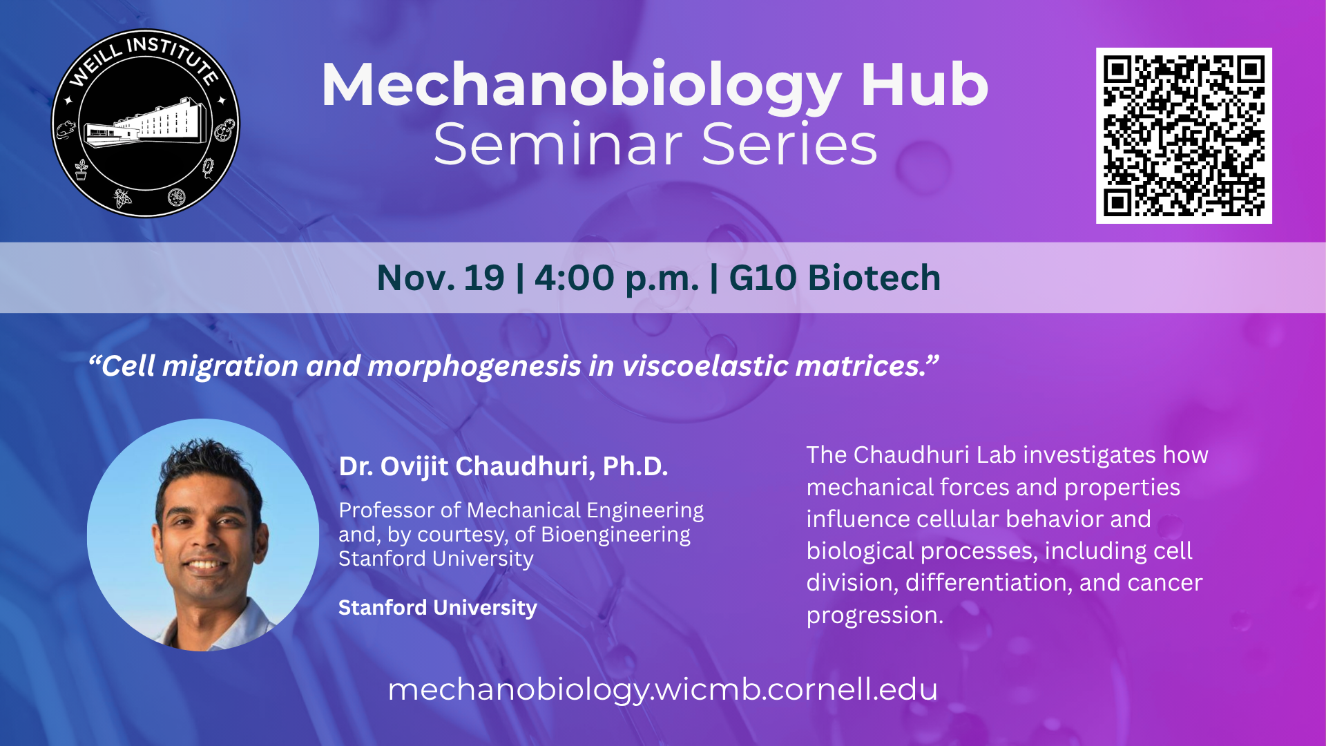 Mechanobiology Hub Seminar Ovijit Chaudhuri Stanford University